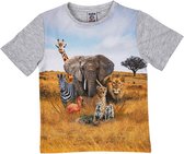 Nature planet - Savanne - T-shirt - Unisex T-shirt (100% Oeko-tex gecertificeerd) maat 128-134 - 8-9 jaar