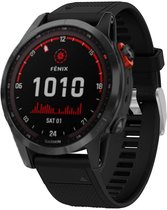 Siliconen Smartwatch bandje - Geschikt voor  Garmin Fenix 7 siliconen bandje - zwart - Strap-it Horlogeband / Polsband / Armband