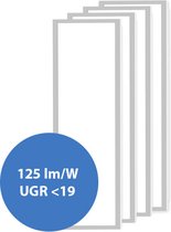 SET van 4: Dimbaar LED paneel, 30x120cm, UGR<19, 30W, 4000K - 125lm/W