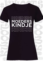 MOEDERS KINDJE dames t-shirt - Zwart - Maat XL - korte mouwen - grappige teksten - leuke shirtjes - humor  - quotes - kwoots