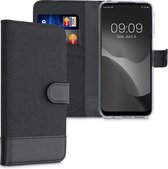 kwmobile telefoonhoesje geschikt voor Motorola Moto G31 / Moto G41 - Hoesje met pasjeshouder in antraciet / zwart - Case met portemonnee