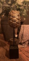 Ornament op voet - Schildpad - Goud - Zwart