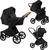 Baby Merc Mango 3 in 1 Kinderwagen - Zwart - Kinderwagen incl. Autostoel