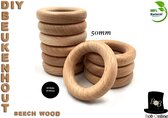 Bob Online ™ – 50mm Beukenhout Ringen – 10 Stuks – 50mm DIY Houten Ringen – DIY Beech Wood Rings – Houten Ringen – Voor knutselen, doe-het-zelf Handwerk, Sieraden Maken, Houten Rin