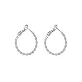 Oorring - oorring - Gedraaid Staal - Silver Plated Earring - Zilverkleurig - Cooper