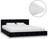 Decoways - Bed met matras fluweel zwart 140x200 cm