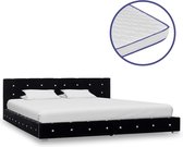 Decoways - Bed met traagschuim matras fluweel zwart 180x200 cm