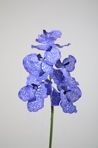 Kunstbloem - set van 2  - vanda orchidee - decoratieve tak -  74 cm - paars