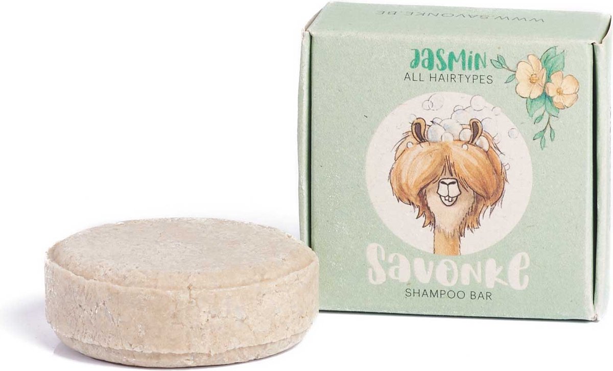 SAVONKE - Shampoo Bar - Jasmijn - Alle Haartypes - Vegan - Natuurlijk - Bio