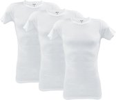 3 stuks SQOTTON O-neck-T-shirt - Wit - Maat M/L