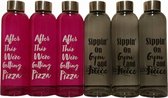 Drinkfles 3x Roze en 3x Zwarte  - Fles - Waterfles - Fles met draaidop - Sportfles - 500ml drinkfles - BPA vrij