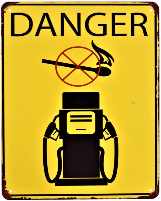 2D metalen wandbord "Danger" 25x20cm