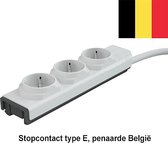 DesignNest PowerStrip - modulaire stekkerdoos - 1 meter kabel - 3 stopcontacten -penaarde TYPE E (BELGIË) - stekkerblok - verlengblok - geschikt voor België en Frankrijk