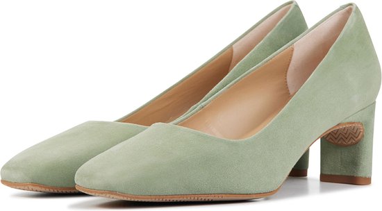 Unisa Dames Pumps / Damesschoenen - Suède - Geen hoogte 2 cm cm - Lesat -  Groen - | bol.com