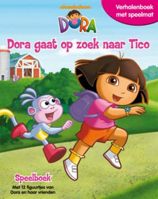 Dora gaat op zoek naar Tico + speelmat + 12 figuurtjes