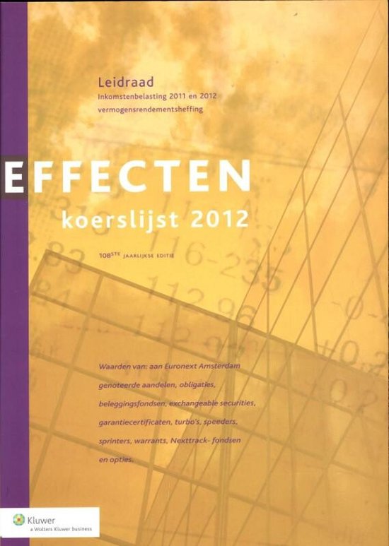 Cover van het boek 'Effectenkoerslijst  / 2012'