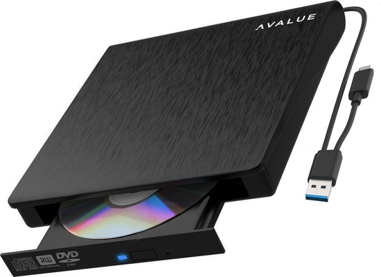 Externe DVD Speler & Brander Voor Laptop Macbook - USB 3.0 & USB C - Avalue® | bol.com