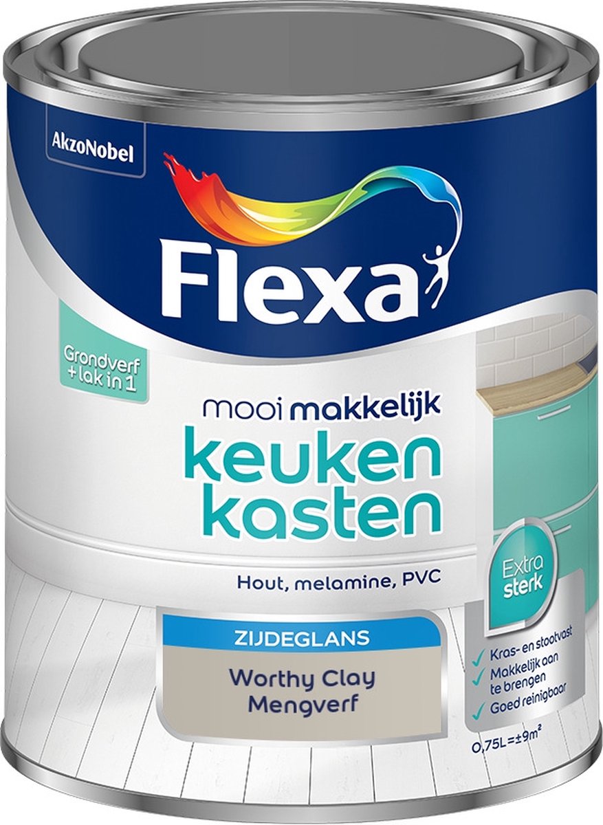 Flexa Mooi Makkelijk Verf - Keukenkasten - Mengkleur - Worthy Clay - 750 ml