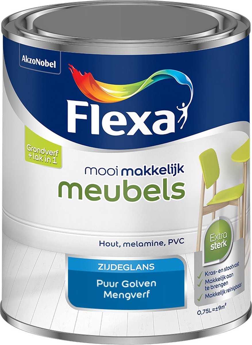 Flexa Mooi Makkelijk Verf - Meubels - Mengkleur - Puur Golven - 750 ml