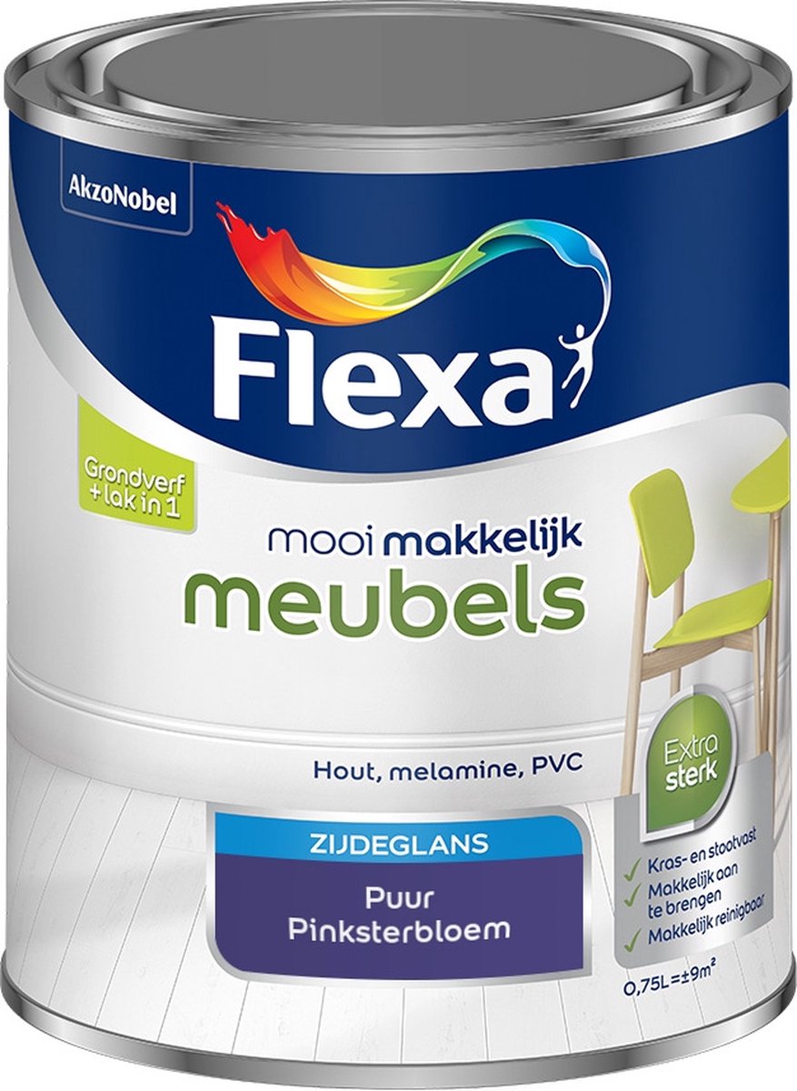 Flexa Mooi Makkelijk Verf - Meubels - Mengkleur - Puur Pinksterbloem - 750 ml