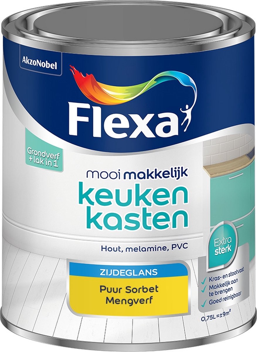 Flexa Mooi Makkelijk Verf - Keukenkasten - Mengkleur - Puur Sorbet - 750 ml