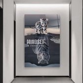 Wallyard - Glasschilderij Mindset - Wall art - Schilderij - 40x60 cm - Premium glass - Incl. muur bevestiging