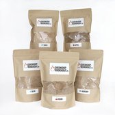 Voordeelpakket Rookmot - Appel, Beuk, Eik, Hickory & Kers - 500 gram - 2 liter
