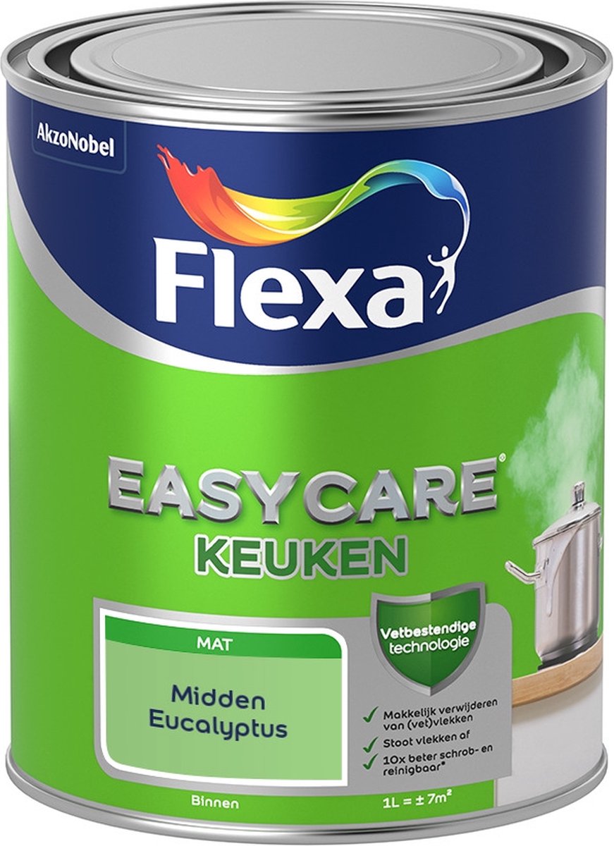 Flexa Easycare Muurverf - Keuken - Mat - Mengkleur - Midden Eucalyptus - 1 liter