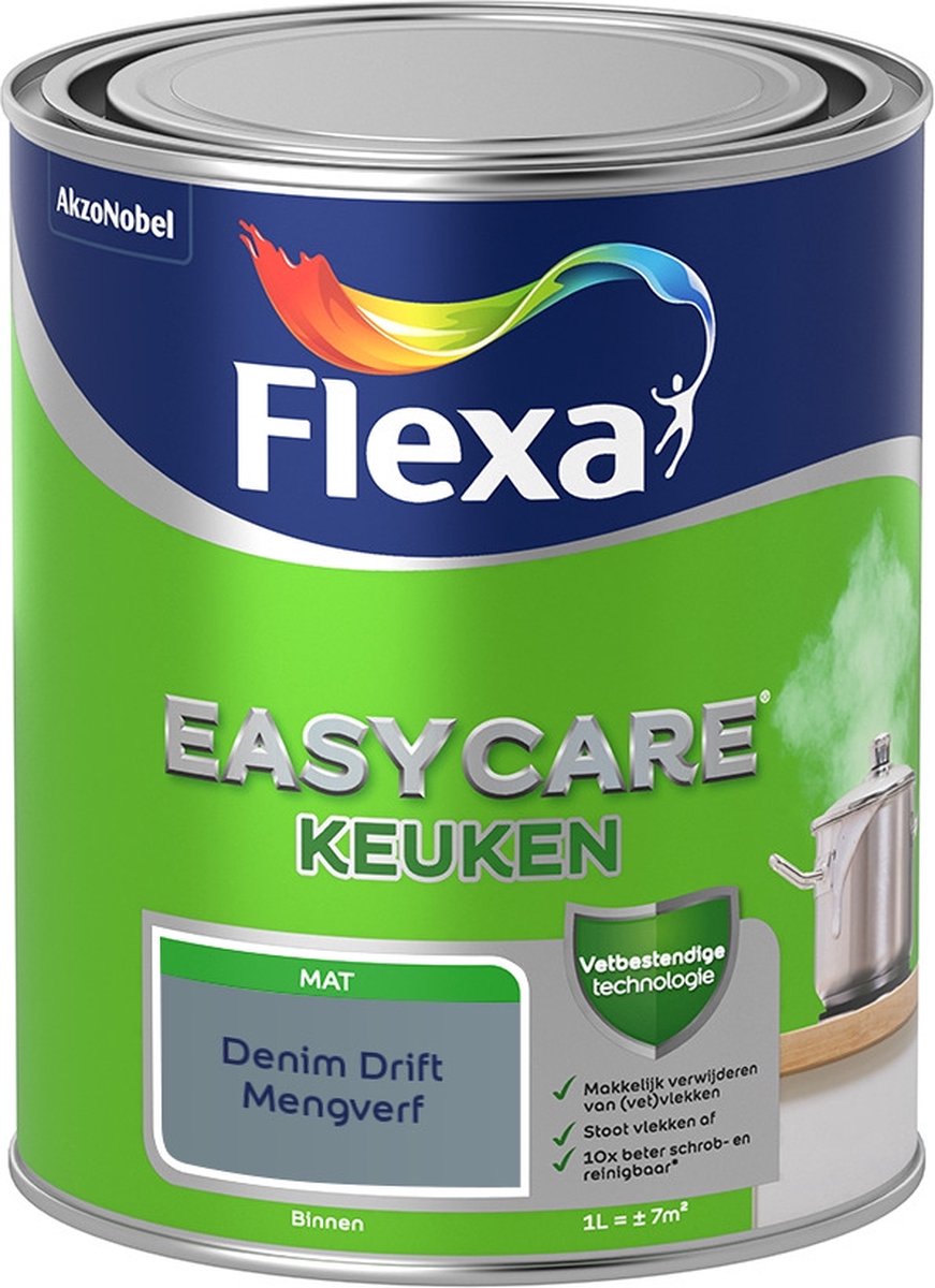 Flexa Easycare Muurverf - Keuken - Mat - Mengkleur - Denim Drift (KvhJ17) - 1 liter