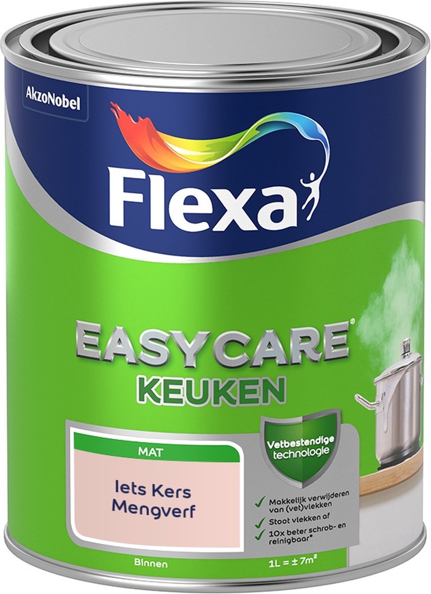Flexa Easycare Muurverf - Keuken - Mat - Mengkleur - Iets Kers - 1 liter