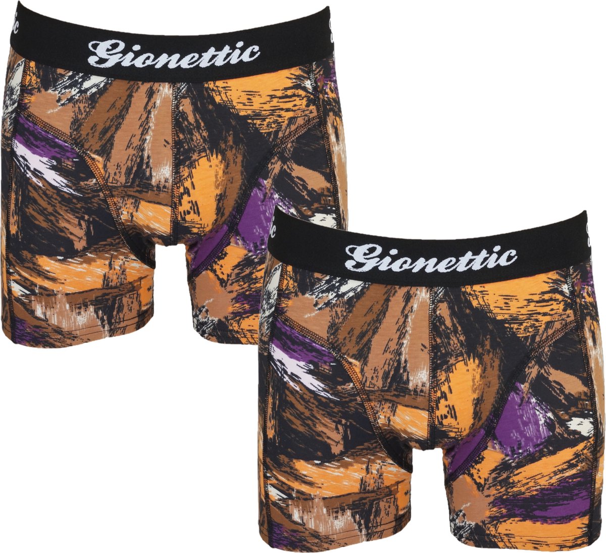 2-pack Gionettic Heren katoenen Boxershorts geprint - maat L