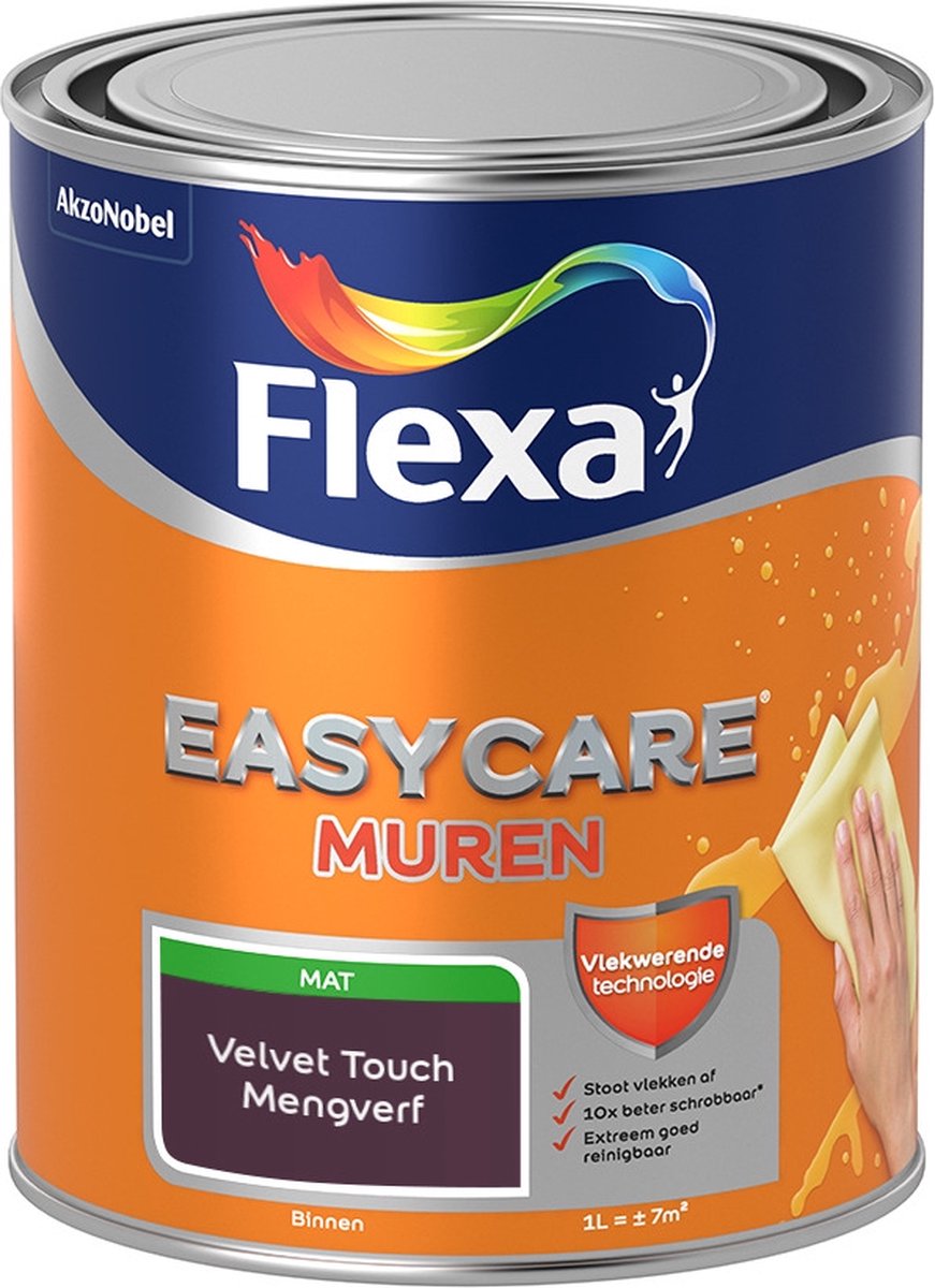Flexa Easycare Muurverf - Mat - Mengkleur - Velvet Touch - 1 liter