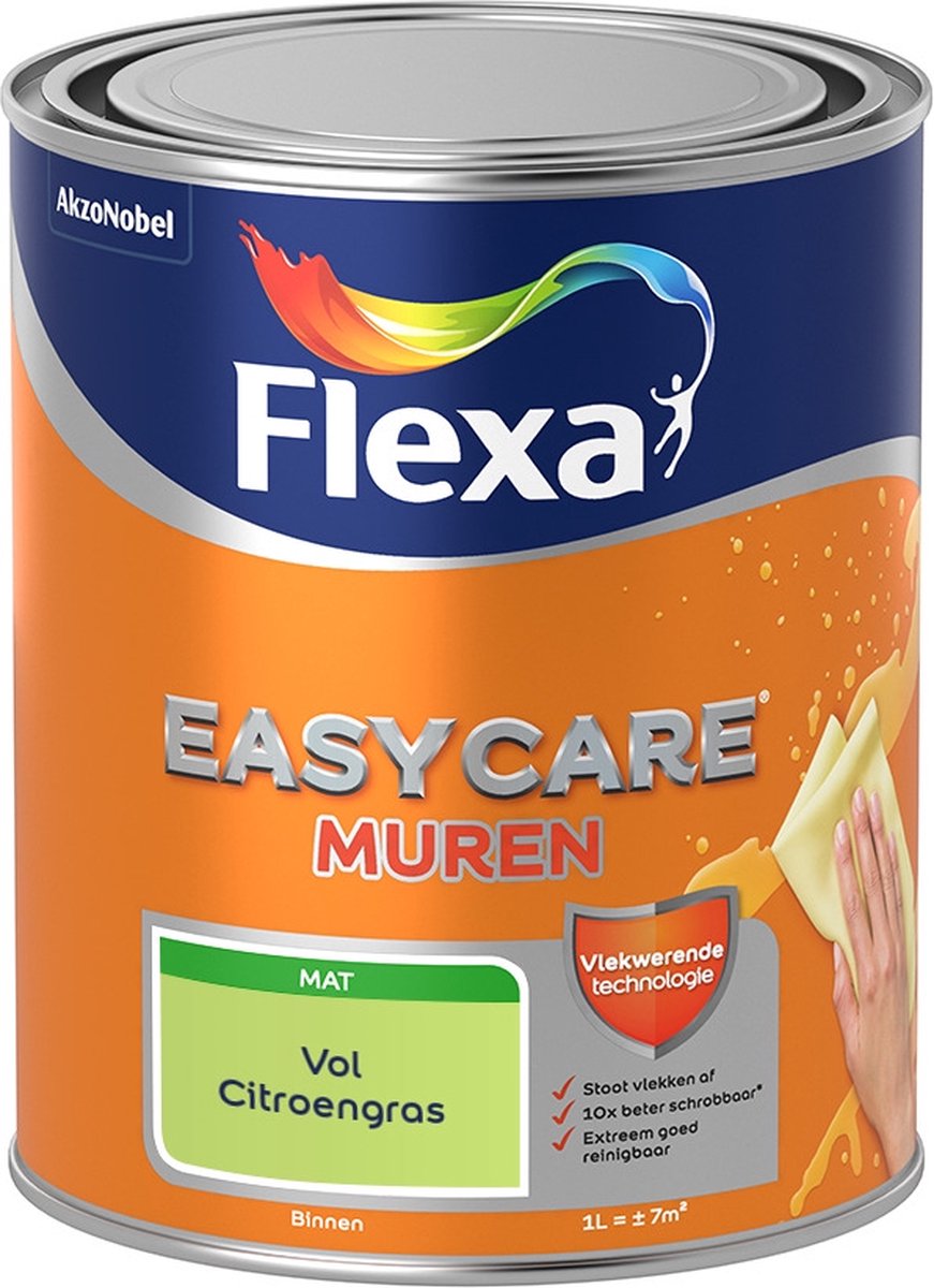 Flexa Easycare Muurverf - Mat - Mengkleur - Vol Citroengras - 1 liter