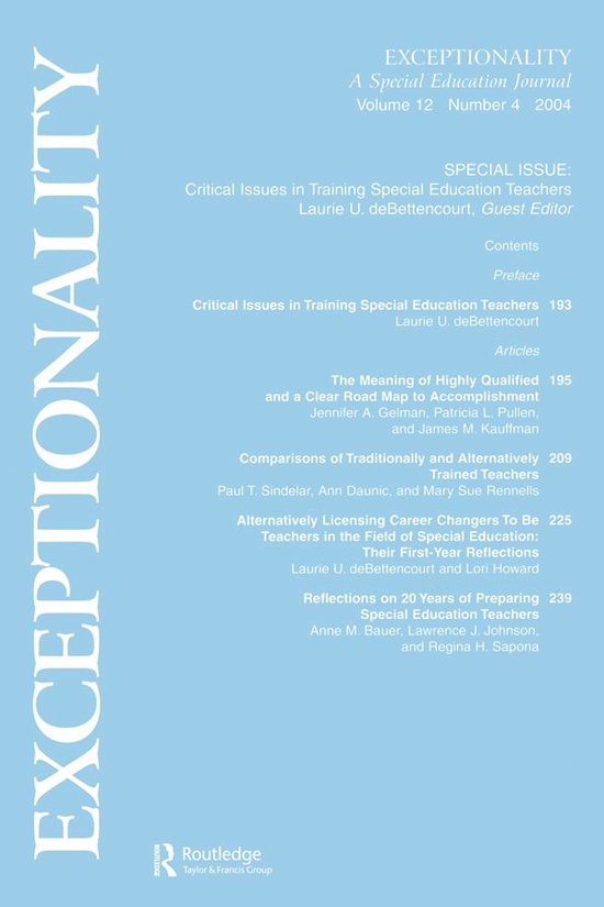 Critical Issues in Training Special Education Teachers - cover