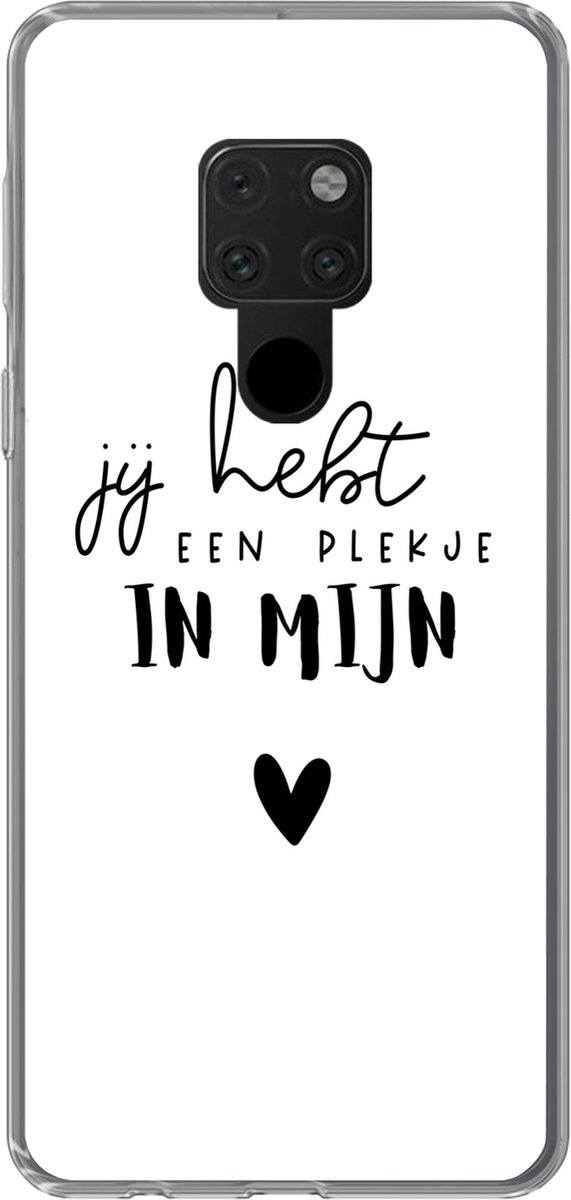 Telefoonhoesje Geschikt voor Huawei P40 Lite hoesje - Jij hebt een plekje in mijn hart - Partner - Quotes - Spreuken - Siliconen Telefoonhoesje Telefoonhoesje
