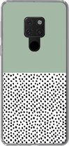 Geschikt voor Huawei P40 Lite hoesje - Stippen - Groen - Zwart - Siliconen Telefoonhoesje