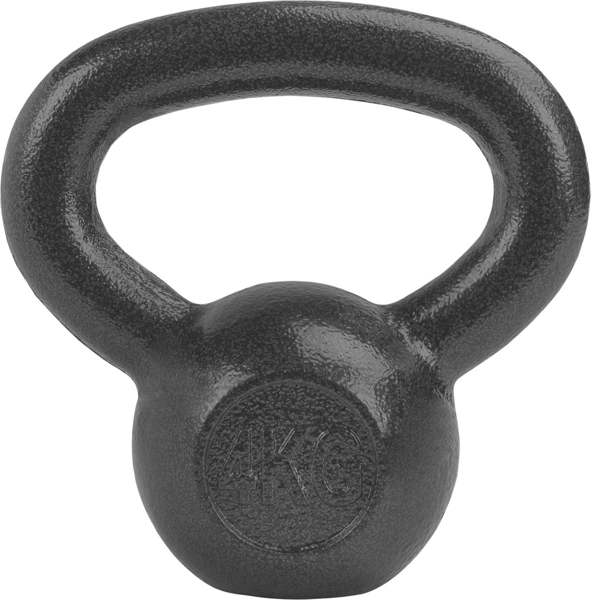 RYZOR Kettlebell van 4 kg - Gietijzeren - crossfit - Bootcamp - massief gietijzer - Kogelhalter - Fitness - gewichten -  4 kg - binnen en buiten - Halters en gewichten - Fitness en Training - Krachttraining - Krachtbenodigdheden - Gietijzer Grijs