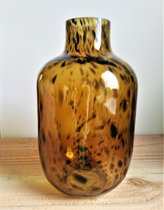 Vaas - Leopard Glas Brown - Cheetah - 17.5 x 29 cm hoog