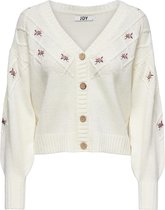 Jacqueline de Yong Vest Jdyally L/s Embroidery Cardigan Knt 15246672 Cloud Dancer Dames Maat - XS