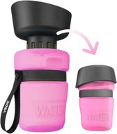 VEDIC® - Honden drinkfles roze - Lekvrije Waterfles - Bidon - BPA Vrij - Voor onderweg - 520ML