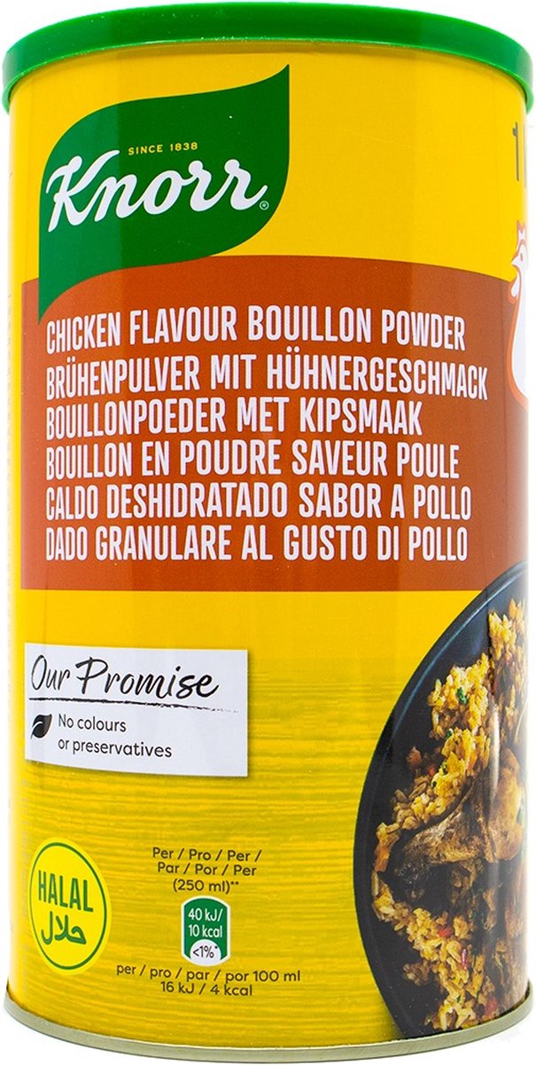 Goedkoopste Knorr Bouillonpoeder met kipsmaak 1kg - Kip poeder - Bouillon Powder - Knorr - Halal kip poeder