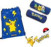 Pokémon Pikachu Zwemtas/Gymtas met koortjes + Pennenzak/Etui - set 2-delig