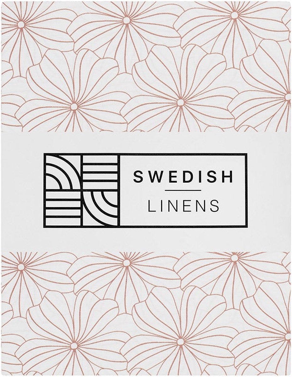 Swedish Linens - Kussensloop Flowers (60x70 cm) - Kussensloop - White