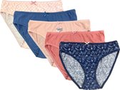 5 stuks Katoenen dames slips - natural lover - blauw-zalm - Maat 42/44