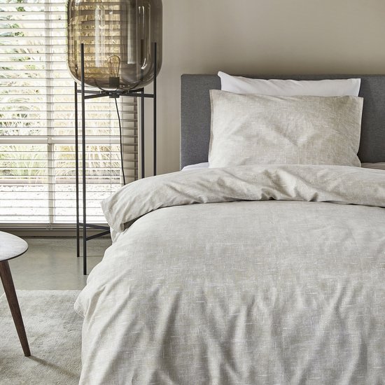 Damai dekbedovertrek Ebba - Biologisch Katoen - 140x200/220 cm - Beige + 1 kussensloop 60x70 van Damai — afbeelding 3