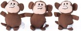 Zippy Paws ZP248 Miniz 3-Pack - Monkeys - Speelgoed voor dieren - honden speelgoed – honden knuffel – honden speeltje – honden speelgoed knuffel - hondenspeelgoed piep - hondenspeelgoed bijte