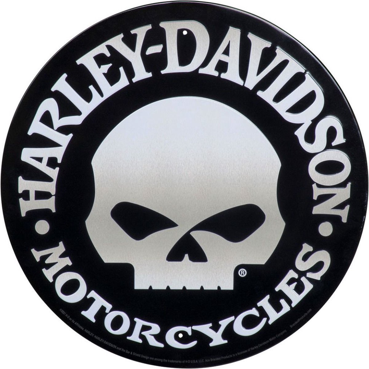 Aimant Décoratif Harley-Davidson Tête De Mort (Skull) En Cuivre Noir - Env. 7 Cm - Neuf ACE