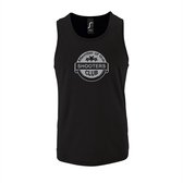 Zwarte Tanktop sportshirt met "Member of the Shooters club" Print Zilver Size S