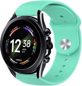 Siliconen Smartwatch bandje - Geschikt voor  Fossil Gen 6 - 44mm sport band - aqua - Strap-it Horlogeband / Polsband / Armband