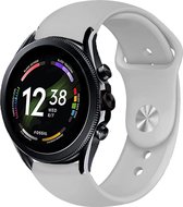Siliconen Smartwatch bandje - Geschikt voor  Fossil Gen 6 - 44mm sport band - grijs - Strap-it Horlogeband / Polsband / Armband